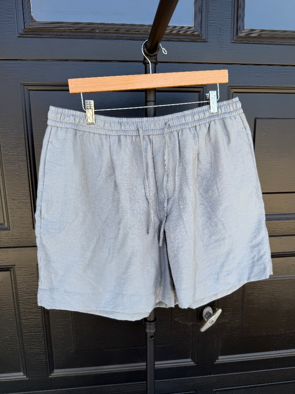 Used! Men's Zara Light Gray Drawstring Casual Shorts Elastic Waist Size XL